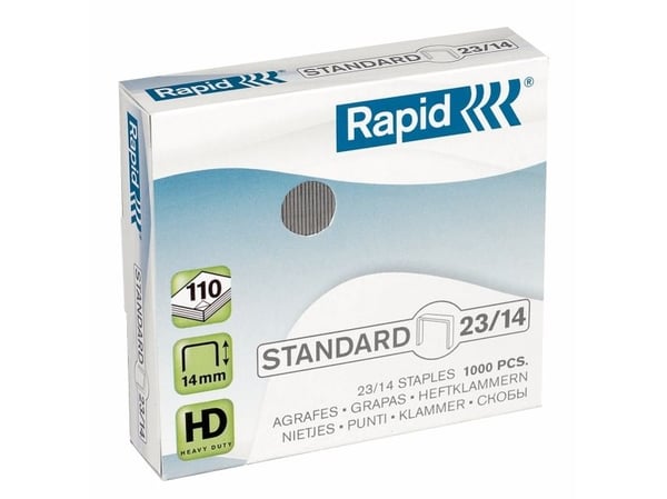 Rapid Standard - Stifter - 23/14 - 14 mm - galvanisert metall - galvanisert - pakke av 1000 - for Fashion HD110, HD210
