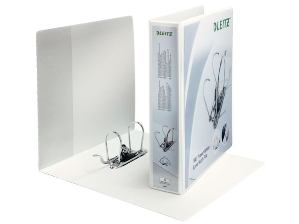 Leitz 180° - Hevarmbuefil for presentasjoner - bokryggbredde: 80 mm - for A4 Maxi - kapasitet: 600 ark - hvit