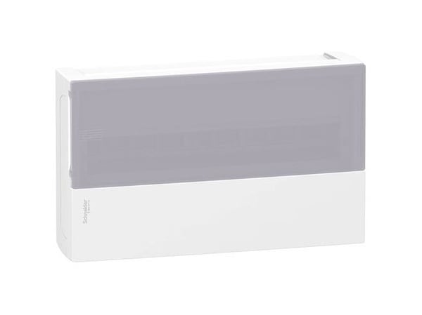 Schneider Electric modular fördelare Mini Pragma 1 x 18 utanpåliggande IP40, transparent dörr (MIP12118T)