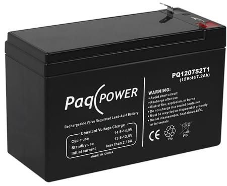 PaqPOWER Blybatteri - AGM - 5 år. 12v/7Ah. med T1-terminal