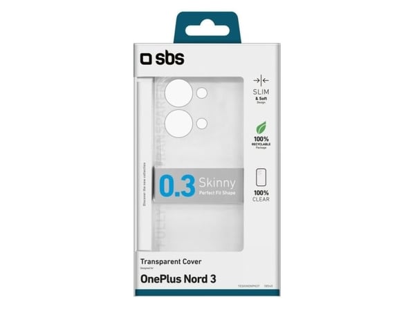 SBS Skinny Cover OnePlus Nord 3:lle. Läpinäkyvä