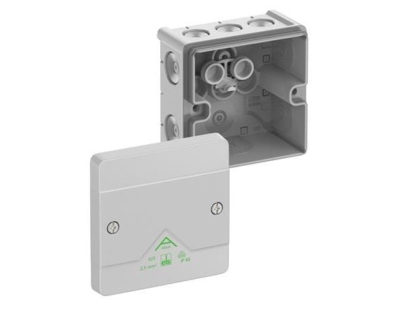 Kopplingsbox Abox 025-L 87X87x52mm grå IP66