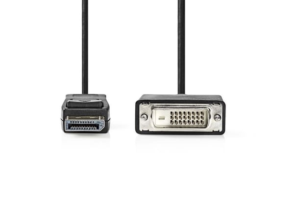 Nedis - Adapterkabel - DisplayPort (hann) til DVI-D (hann) - DisplayPort 1.2 - 2 m - rund - svart