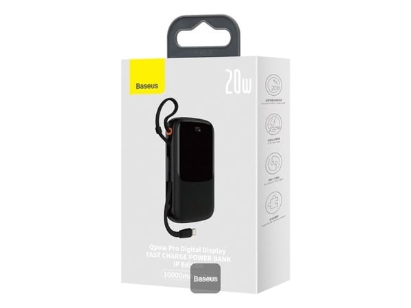 Baseus PPQD060001, 10000 mAh, 20 W, Svart