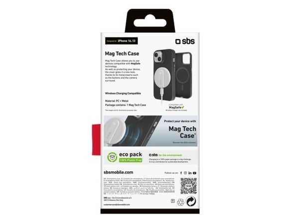 SBS TEMAGTECHIP1461K, Etui, Apple, iPhone 14/13, 15,5 cm (6.1"), Svart