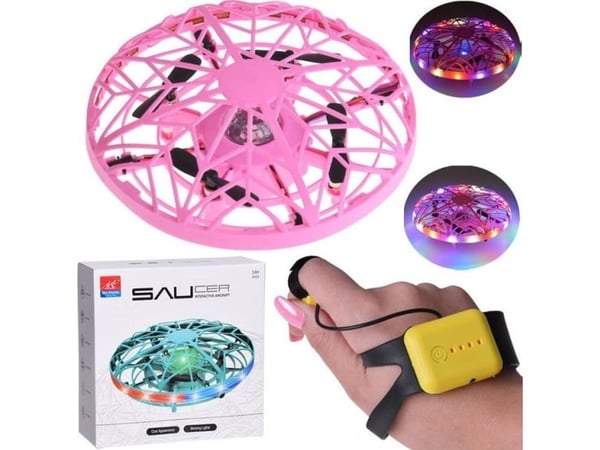 Jokomisiada flyvende dronedisk med LED-lys RC0653 RO styrt med hånd