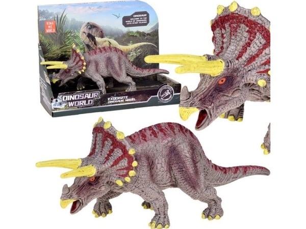 Figur Jokomisiada dinosaurfigur Triceratops, gummi leketøy for barn ZA5192