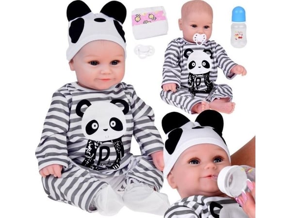 Jokomisiada Urocza myk dukke gutt 45 cm som levende kledd heldrakt Panda ZA5358