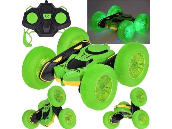 Jokomisiada STUNT CAR fjernstyrt bil 360° tosidig med blinkende hjul RC0675