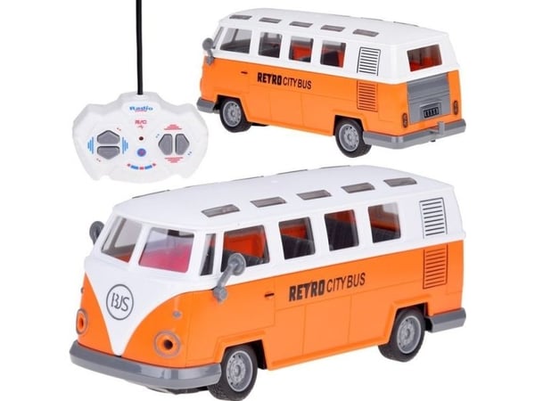 Leke-buss med lys RETRO CITY BUS, fjernstyrt RC0677