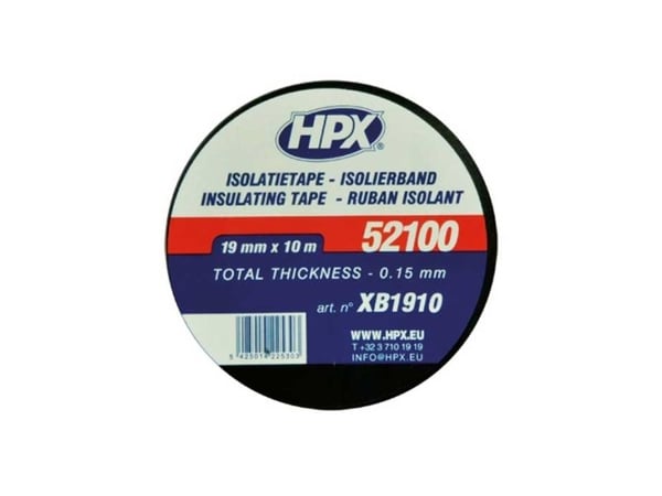 Lux isolerbånd sort 1 stk. 19mm x 10m