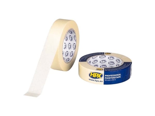 HPX afdækningstape op til 60 grader, creme, 30mm x 50m HPX afdækningstape op til 60 grader, creme, 30mm x 50m