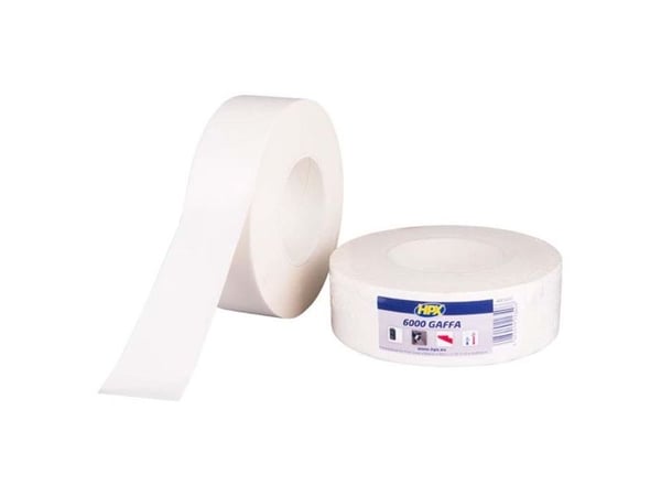Gaffa 6000 tape hvid, 50mm x 25m