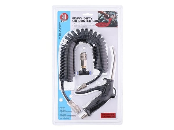 Allride Luftpistolsæt, spiralslange, heavy duty, sort,