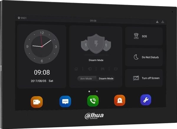 Dahua Technology DHI-VTH5341G-W, 25,4 cm (10"), LCD/TFT, 1024 x 600 pixlar, Kapacitiv, H.264, Svart