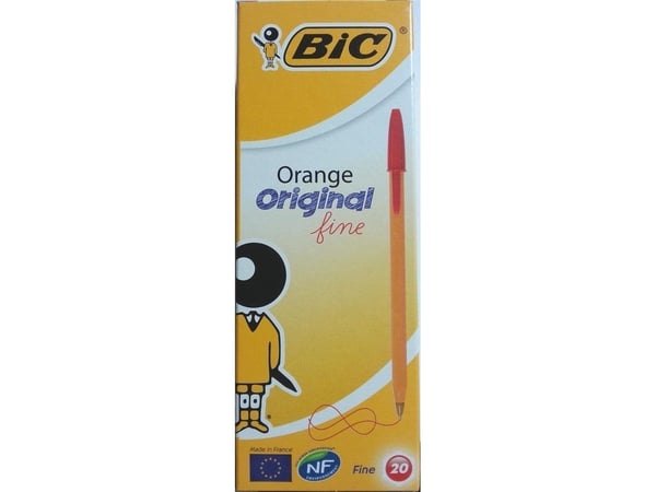 BIC Orange Fine, Kuulakärkikynä, Punainen, 20 kpl, Hienojakoinen