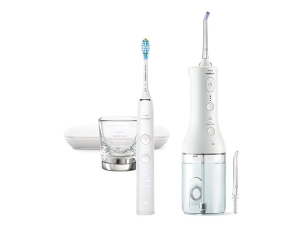 Philips Sonicare DiamondClean 9000 HX3886 - Tannbørste og munnskyllesett - trådløs - hvit