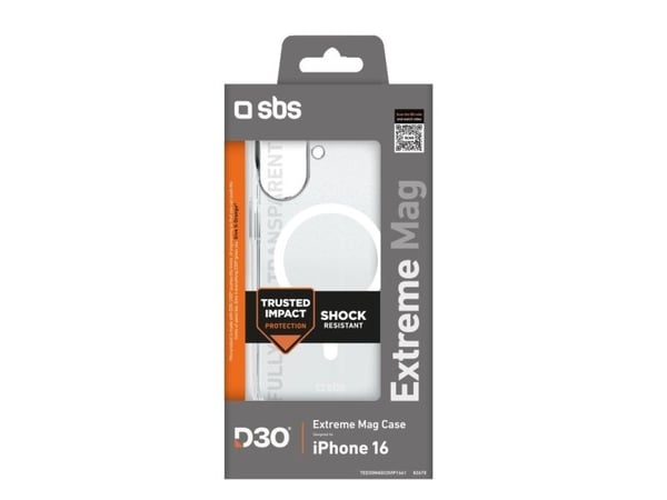 SBS TED3OMAGCOVIP1661, Suojus, Apple, iPhone 16, 15,5 cm (6.1"), Läpinäkyvä