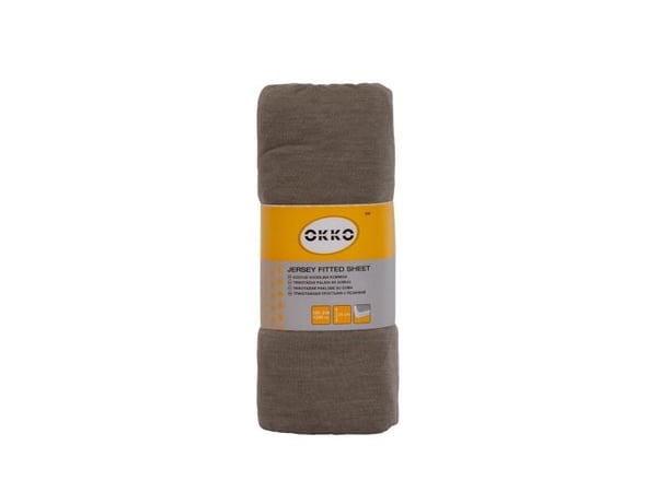 Okko Bed Sheet Polycott 120X200+25Cm Grey638