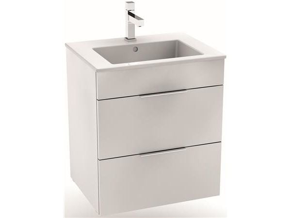 LAUFEN Jika Cube möbelpaket H607 x B550 x D430 mm (2 lådor, svarta handtag, softclose)
