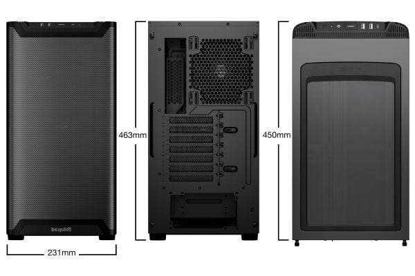 be quiet! Pure Base 501 Airflow - Midi-tårn - ATX - ingen strømforsyning (ATX / PS/2) - svart - USB/lyd