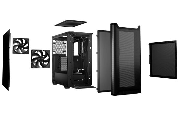 be quiet! Pure Base 501 Airflow - Midi-tårn - ATX - ingen strømforsyning (ATX / PS/2) - svart - USB/lyd