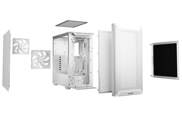 be quiet! Pure Base 501 Airflow - Midi-tårn - ATX - ingen strømforsyning (ATX / PS/2) - hvit - USB/lyd