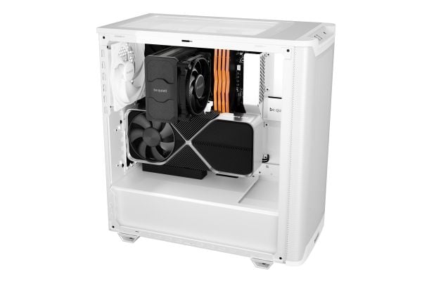 be quiet! Pure Base 501 Airflow Window - Midi-tårn - ATX - sidepanel med vindu (herdet glass) - ingen strømforsyning (ATX / PS/2) - hvit - USB/lyd