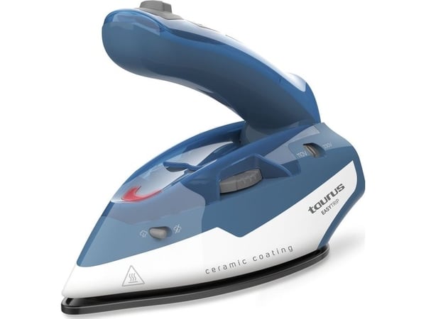 Taurus EasyTrip, Tørr & dampstrykejern, Keramisk strykesåle, 1,9 m, 40 g/min, Blå, Hvit, 10 g/min