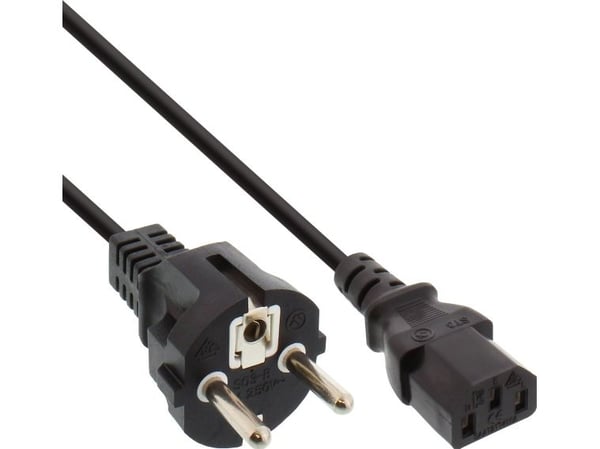 InLine 40 Bulk Pack Verkkokaapeli suojakosketin suoraan IEC-pistokkeeseen C13 - Kaapeli - virta/virransyöttö - 1,5 m (B-16651A)