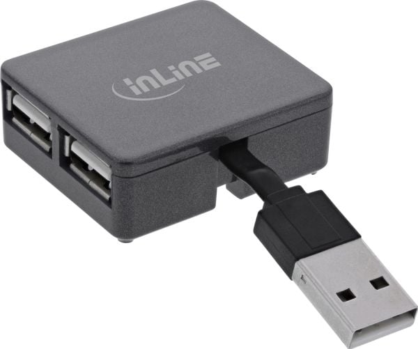 InLine 33293L, USB 2.0 Type-A, USB 2.0 Type-A, 480 Mbit/s, Svart, Plast, 0,04 m