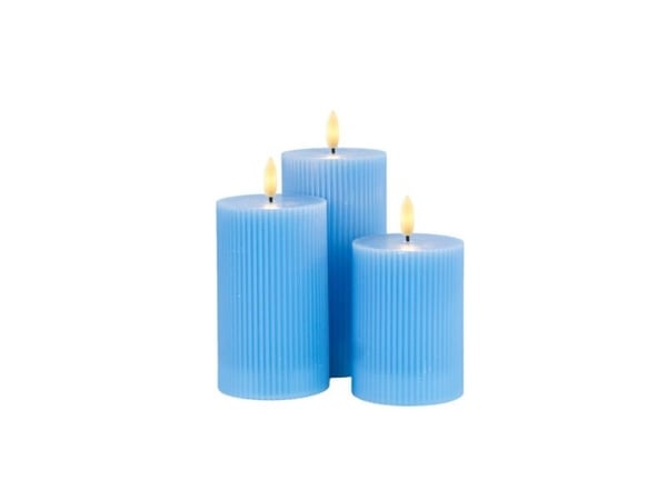 Sirius Smilla oppladbart blokkl hver (blocklyss) Ø 7,5 cm - blå - 3 stk