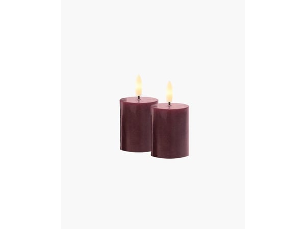 Sirius Sille oppladbart blokklys mini bordeaux - Ø 5 cm - H 6,5 cm - 2 stk