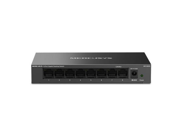 Mercusys MS108GS, Uhåndtert, Gigabit Ethernet (10/100/1000), Full tosidig, Kan monteres på vegg