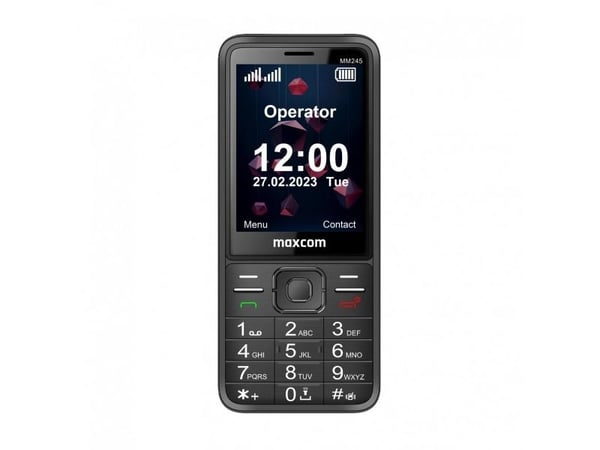 MaxCom Classic MM245 4G, Perusmalli, Kaksois-SIM, 7,11 cm (2.8"), 2 MP, 1000 mAh, Musta
