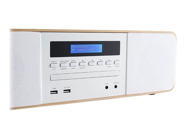 Thomson MIC201IDABBT - Mikrosystem - 60 watt (Total) - hvit, tre