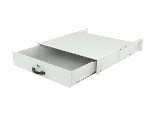 Lanview by Logon - Racktastaturskuff - generell bruk, låsbar - hvit, RAL 7035 - 2U - 19"