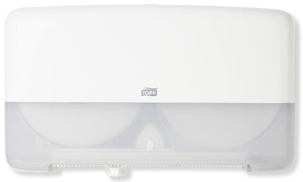 Toalettpappersdispenser Tork jumbo mini T2 twin vit, st