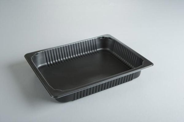 Plastbakke, Færch, P 2325-50T, 1-rums Rektangulær kapacitet 3170ml,268x327x50mm PP, sort, karton a 1