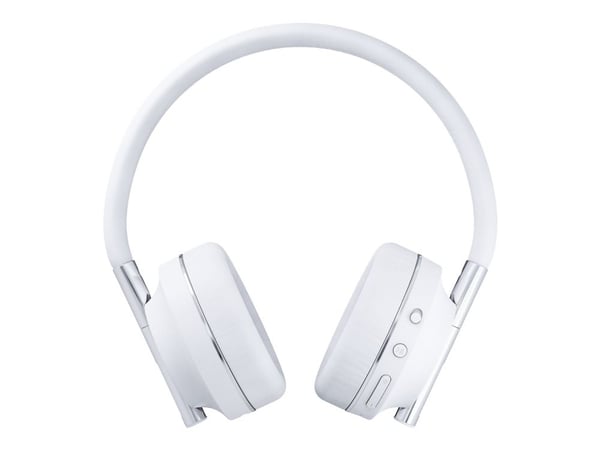 Happy Plugs Play - Hodetelefoner med mikrofon - full størrelse - Bluetooth - trådløs, kablet - 3,5 mm jakk, USB-C - lydisolerende - hvit
