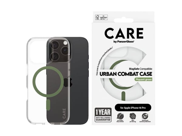 CARE by PanzerGlass Urban Combat - Baksidedeksel for mobiltelefon - MagSafe-samsvar - termoplast-polyuretan (TPU), polykarbonat (PC), oleofobisk be...