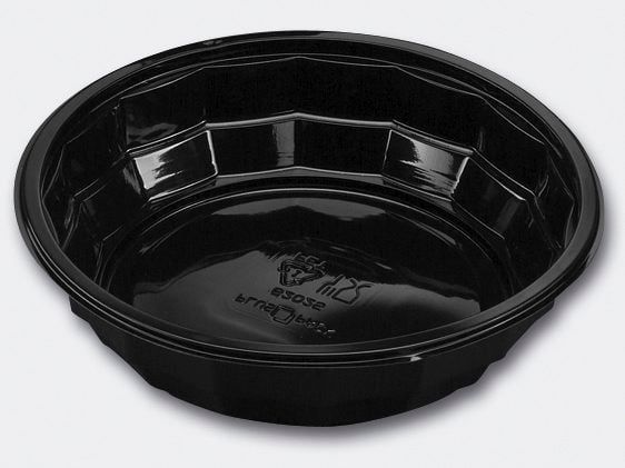 Plastskål Bowl Diamond 714ml Ø18,8x4,8cm RPET Sort,6 pk x 50 stk/krt