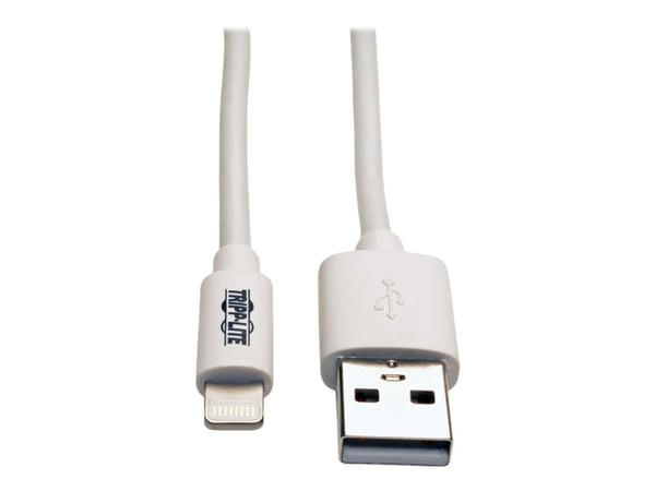 Eaton Tripp Lite Series USB-A to Lightning Sync/Charge Cable (M/M) - MFi Certified, White, 6 ft. (1.8 m) - Data-/strømkabel - USB hann til Lightnin...