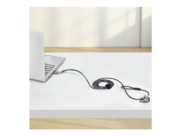 StarTech.com SNBLK-LAPTOP-LOCK, 2 m, jalo, kiila, 2 avainta, hiiliteräs, musta