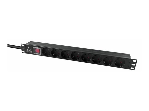 Lanview - Strømfordelingslist (kan monteres i rack) - 10A - AC 230 V - enkeltfase - inngang: IEC 60320 C14 - utgangskontakter: 8 (Type E) - 1U - 19...