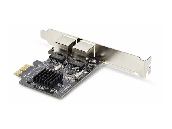 Startech 2-Port Gigabit PCIe Network Adapter Card, TAA Compliant - Nettverksadapter - PCI Express x1 - Gigabit Ethernet x 2 - svart - TAA-samsvar