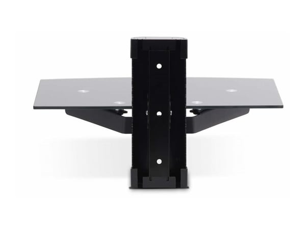 Startech Floating Wall-Mounted AV Shelf, Adjustable Height Shelf For Under TV, Organize A/V Equipment On Black Tempered Glass Shelf - Hylle - for l...