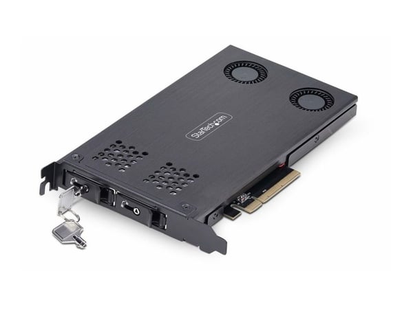 StarTech.com 2M2-REMOVABLE-PCIE, emolevy, musta, M.2, M.2, 2 tuuletinta, 128 Gbit/s.