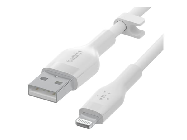 Belkin Cbl Scicone USB-A LTG 2M blc, 2 m, USB A, USB C/Lightning, Uros, Uros, Valkoinen