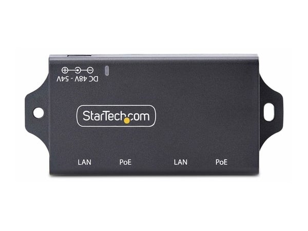 StarTech 2-Port Gigabit PoE+ Injector, PoE/PoE+ (802.3af/802.3at) 30W - Strøminjektor - ubehandlet inline - DC 48 - 52 V - 30 watt - utgangskontakt...